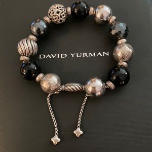 David Yurman Sterling Silver Black Onyx Bracelet